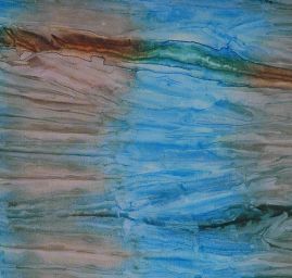 Batika šifon v barvách tyrkysovo-hnědých