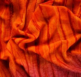 Batika kreš satén oranžovo-vínová