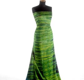 Batika kreš satén zeleno-modrá