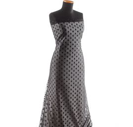 Pružný tyl puntík černý