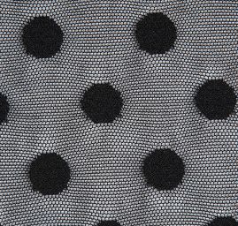 Pružný tyl puntík černý
