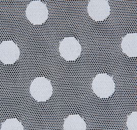 Pružný tyl puntík bílý