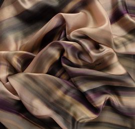 Hedvábný satén vzor malba fialovozelenozlatá