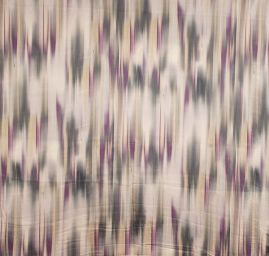 Hedvábný satén vzor malba fialovozelenozlatá