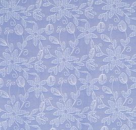 Viskozová žakárová látka květy modrobílá