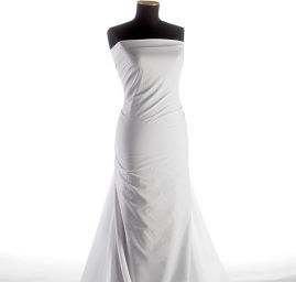 Bavlněná pružná košilová látka bílá