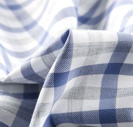 Bavlněná látka pružná modrá kostka