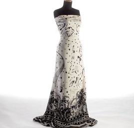 Hedvábný krepdešín avantgardí motiv