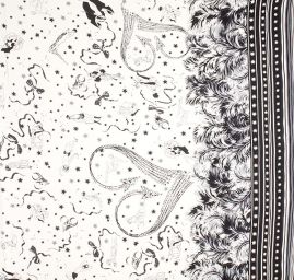 Hedvábný krepdešín avantgardí motiv