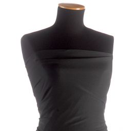 Hedvábný směsový krepdešín pružný černý