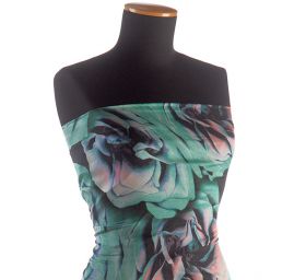 Hedvábí ponge květy zelené