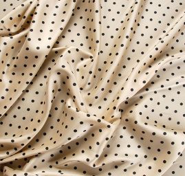 Šatová látka mikado béžová/černá