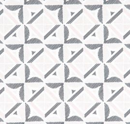 Šatová látka imitace hedvábí geometrický vzor hnědý