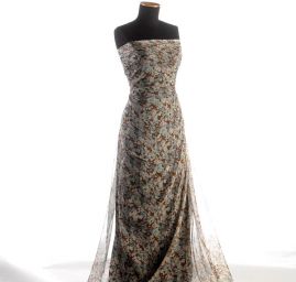 Šifon kreš hedvábný drobné květy