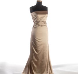 Satén nepružný béžové barvy