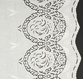 Etamínová látka s krajkovou bordurou šedá