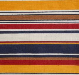 Bavlněná látka proužky modrá červená béžová