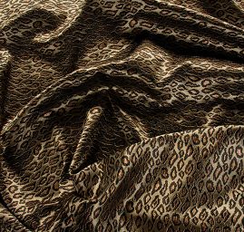 Lamé žakárová tkanina zvířecí motiv