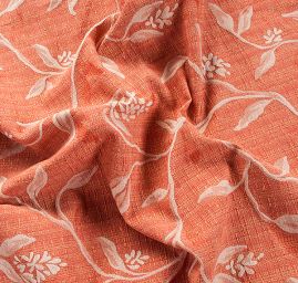 Dekorační látka Buret Plain Flower terracota