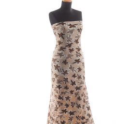 Úplet květinový motiv béžový