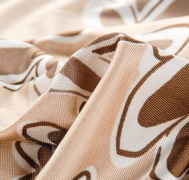 Úplet květinový motiv béžový