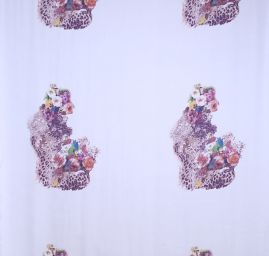 Satén kombinace motivu květin/krajky/zvířecího vzoru 