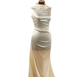 Satén pružný hladký barva šampáň