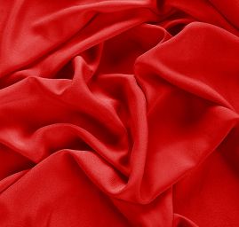 Krepdešín imitace hedvábí jasně červená