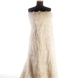 Imitace kožešiny dlouhý vlas lomená bílokrémová