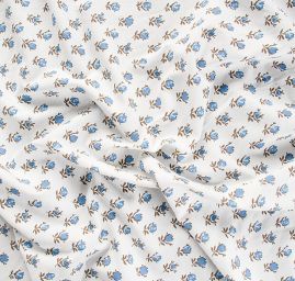 Úplet piké drobné květy modré