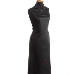 Satén taft pružný imitace hedvábí černý