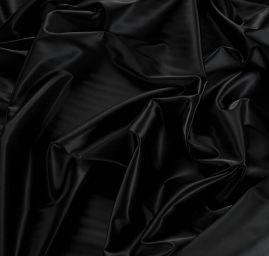 Satén taft pružný imitace hedvábí černý