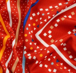 Pletenina geometrický vzor hnědorezavá