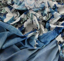 Krepdešín tisk vzor magnolie