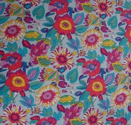 Viskozová šatová látka tisk květy