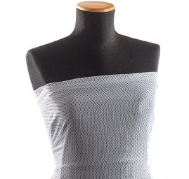 Šifon plise puntíky drobné černá/bílá II.jakost