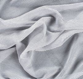 Šifon plise puntíky drobné černá/bílá II.jakost