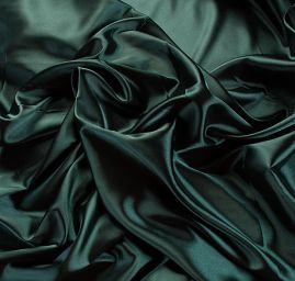 Satén pružný jemný smaragdově zelený