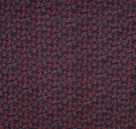 Šifon plisé motiv drobné květy černočervený