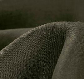 Len směs s bavlnou střední síly khaki barvy