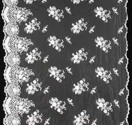 Krajka výšivka na tylu bordura bílá