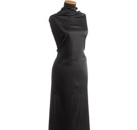 Pružný  černý satén matný 