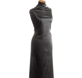 Satén pružný hladký černý