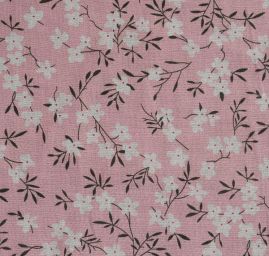 Bavlna etamín jemný drobné květy růžová