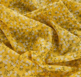 Bavlna etamín jemný drobné květy žlutá