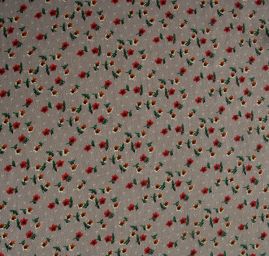 Viskozová šatová látka drobné květy šedá