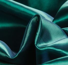 Taft hladký šanžán zelenomodrý