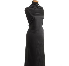 Satén nepružný bavlněný černý