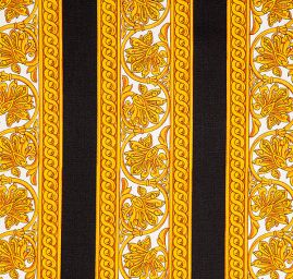 Bavlněná látka digitální tisk ornamenty/pruhy černá