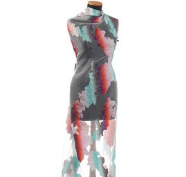 Organza žakár květinový ornament